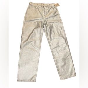 NWT ‘90s Baggy Silver Metallic Jeans